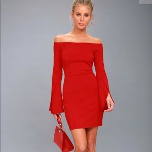 Lulus Marseilles Red Off The Shoulder Dress